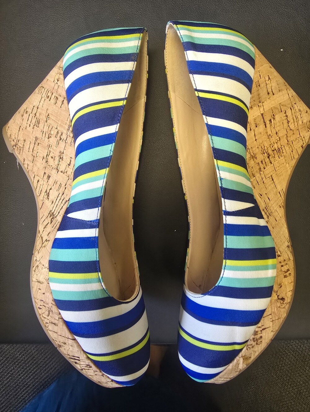 Nine West Striped Blue Multi Women’s Wedges